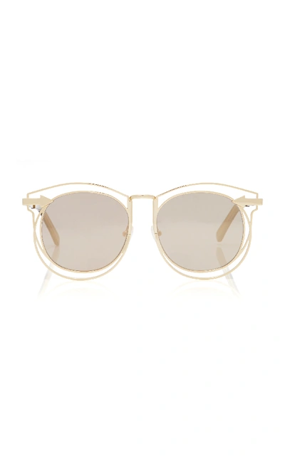 Shop Karen Walker Superstar Simone Round-frame Acetate Sunglasses In Gold