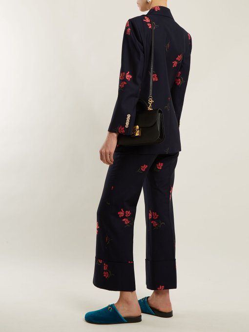 gucci flat river velvet mule