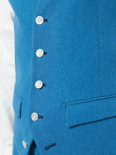 Shop Loveless Classic Fitted Waistcoat - Blue