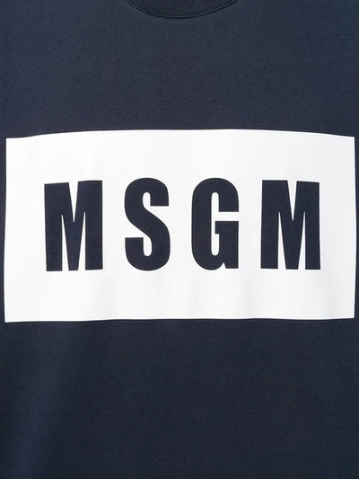 Shop Msgm Logo T In Blue