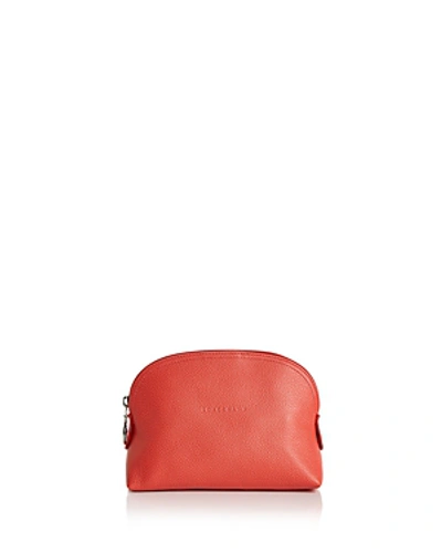 Shop Longchamp Le Foulonne Dome Cosmetics Case In Coral Pink/silver