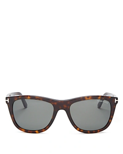 Shop Tom Ford Men's Andrew Square Sunglasses, 54mm In Dark Havana/green