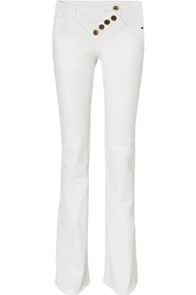 Shop Chloé Prince Mid-rise Flared Jeans In White