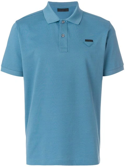 Shop Prada Classic Polo Shirt In Blue