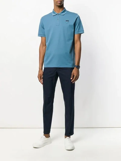 Prada Classic Polo Shirt In Blue