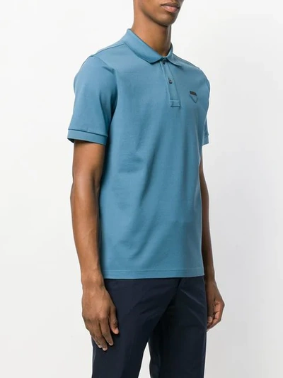 Shop Prada Classic Polo Shirt In Blue