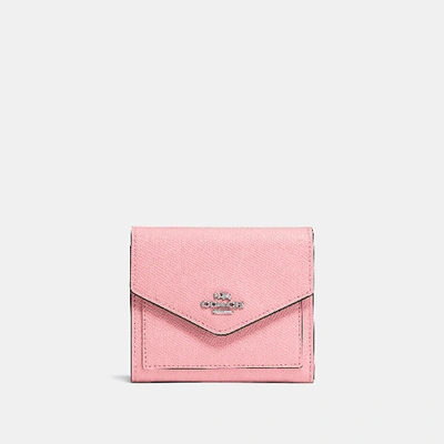 Shop Coach Small Wallet In Peony/silver
