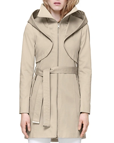 Shop Soia And Kyo Arabella Sculpted Raincoat In Oatmeal