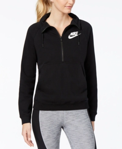 Shop Nike Sportswear Rally Half-zip Fleece Top In Black