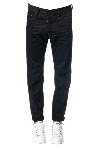 Shop Dsquared2 Black Be Cool Be Nice Cool Guy Cotton Jeans
