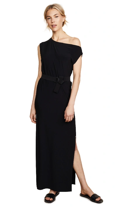 Shop Norma Kamali Drop Shoulder Gown In Black