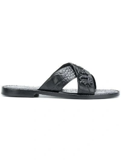 Shop Philipp Plein Claude Slides - Black