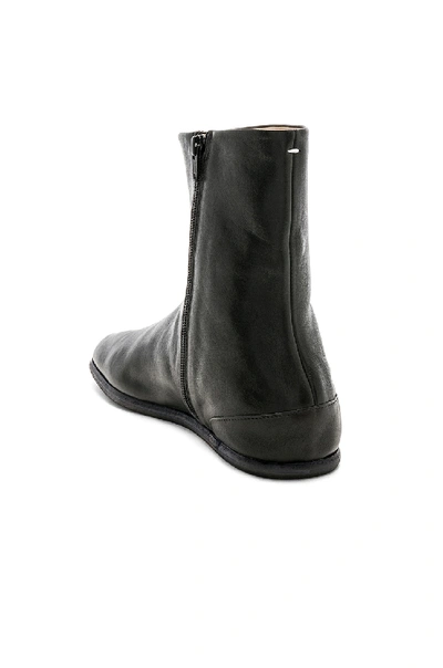 Shop Maison Margiela Leather Tabi Boots In Black