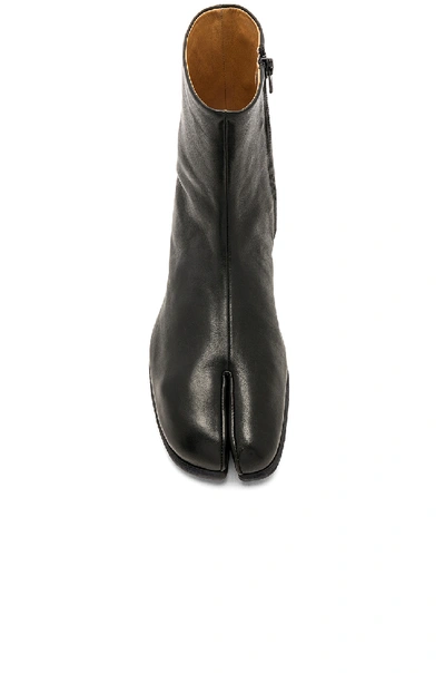 Shop Maison Margiela Leather Tabi Boots In Black