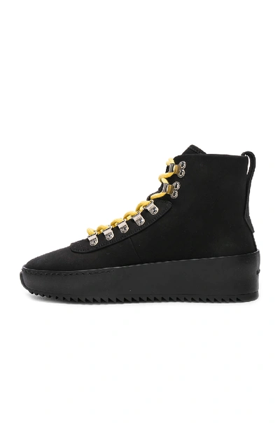 Shop Fear Of God Nubuck Leather Hiking Sneakers In Black