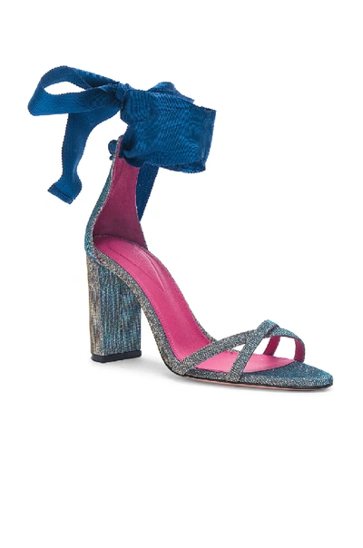 Shop Oscar Tiye Lara 90mm Sandals In Blue,metallics