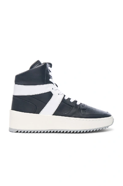 Shop Fear Of God Leather Basketball Sneakers In Black