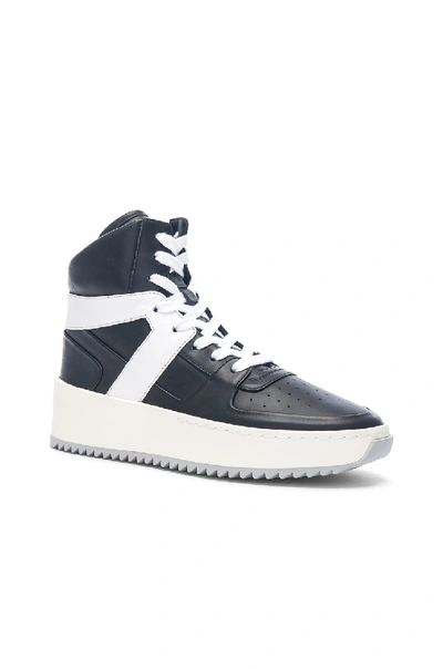 Shop Fear Of God Leather Basketball Sneakers In Black