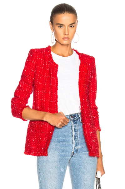 Iro Quespo Open front Tweed Jacket In Red ModeSens
