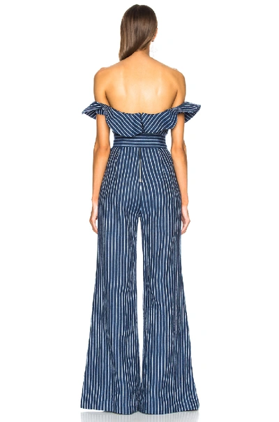 Shop Alexis Edria Jumpsuit In Blue,stripes