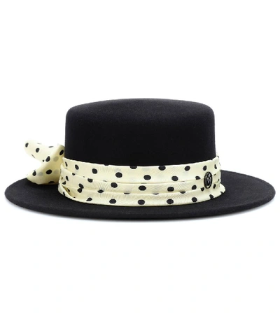 Shop Maison Michel Kiki Rabbit-felt Hat In Black