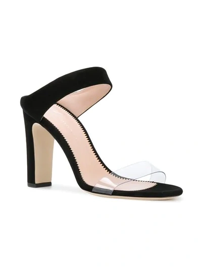 Shop Giuseppe Zanotti Transparent Strap Mules - Black