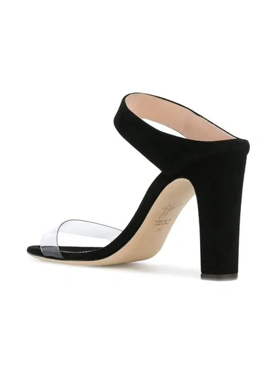 Shop Giuseppe Zanotti Transparent Strap Mules - Black