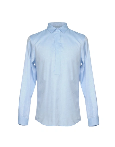 Shop Emporio Armani Solid Color Shirt In Sky Blue