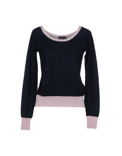 Shop Emporio Armani Sweaters In Dark Blue