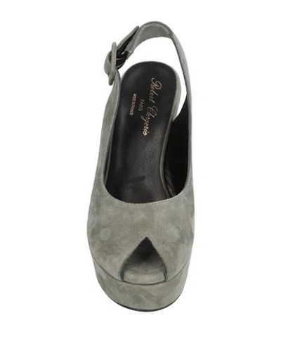 Shop Robert Clergerie Woman Sandals Grey Size 11.5 Soft Leather