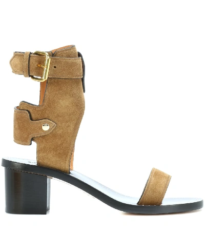 Shop Isabel Marant Jaeryn Suede Sandals In Beige