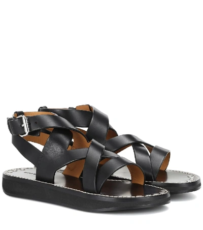 Isabel Marant Noelly Leather Sandals In Black | ModeSens