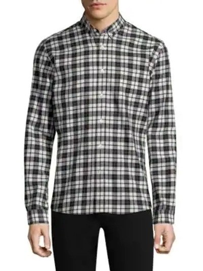 Shop Ami Alexandre Mattiussi Check Shirt In Black Off White
