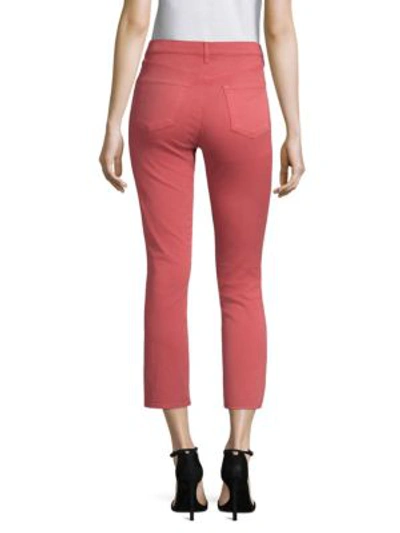 Shop J Brand Ruby High-rise Crop Twill Skinny Jeans In Begonia