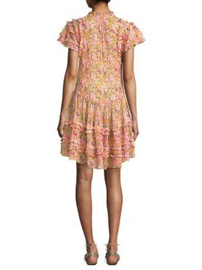 Shop Rebecca Taylor Silk Button-front Dress In Multi
