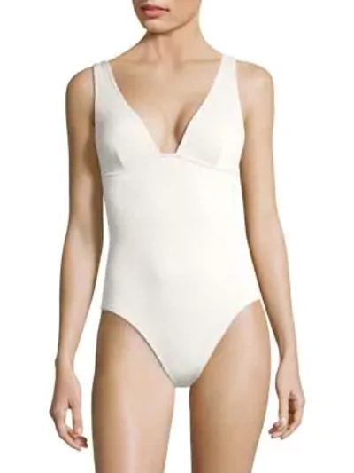 Shop Zimmermann One-piece Triangle Swimsuit In White
