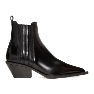 Shop Helmut Lang Black Cowboy Boots In 001 Black