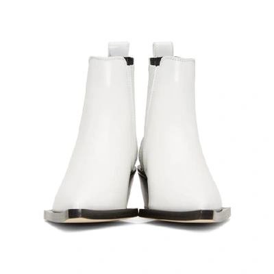 Shop Helmut Lang White Cowboy Boots In 100 White