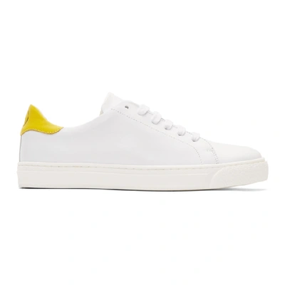 Shop Anya Hindmarch White And Yellow Smiley Sneakers In White/yello