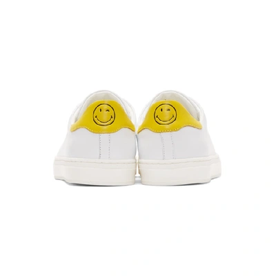 Shop Anya Hindmarch White And Yellow Smiley Sneakers In White/yello