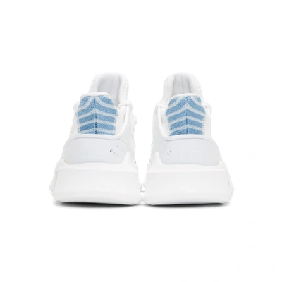 Shop Adidas Originals White And Blue Eqt Bask Adv Sneakers