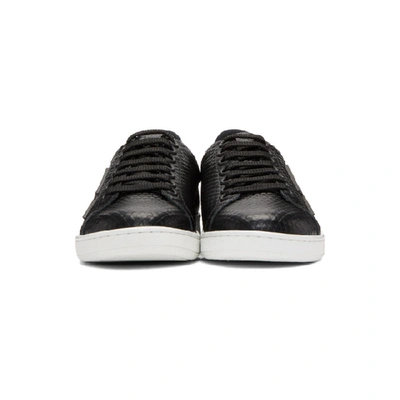 Shop Neil Barrett Black Thunderbolt Tennis Sneakers In 524 Black