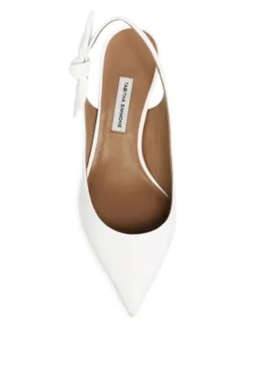 Shop Tabitha Simmons Rise Leather Slingback Pumps In White