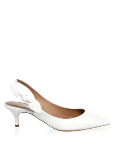 Shop Tabitha Simmons Rise Leather Slingback Pumps In White