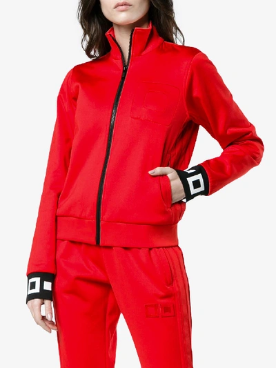 Shop Proenza Schouler Pswl Zip Front Sports Jacket In Red