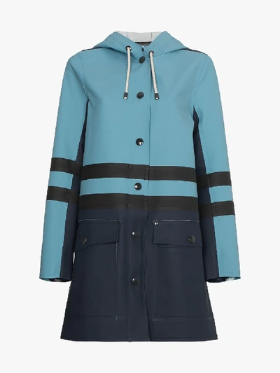 Shop Marni Striped Raincoat In Blue