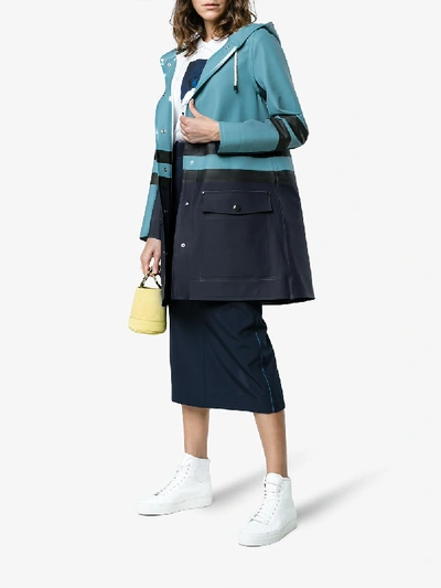 Shop Marni Striped Raincoat In Blue