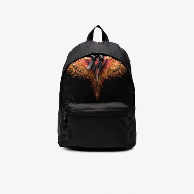 Shop Marcelo Burlon County Of Milan Flame Wing Print Backpack In Black