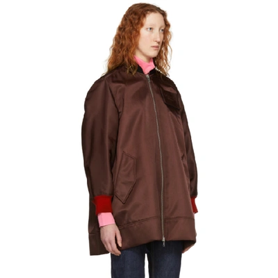 Shop Calvin Klein 205w39nyc Burgundy Oversized Bomber Jacket In 503 Dark Bu