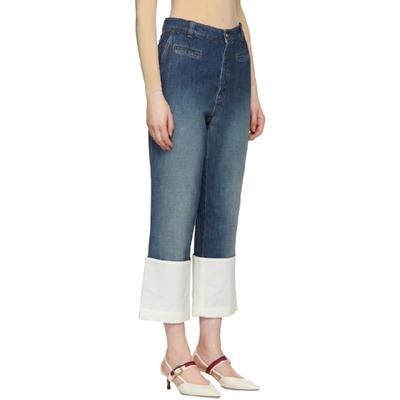 Shop Loewe Indigo Fisherman Jeans In 5820 Indigo